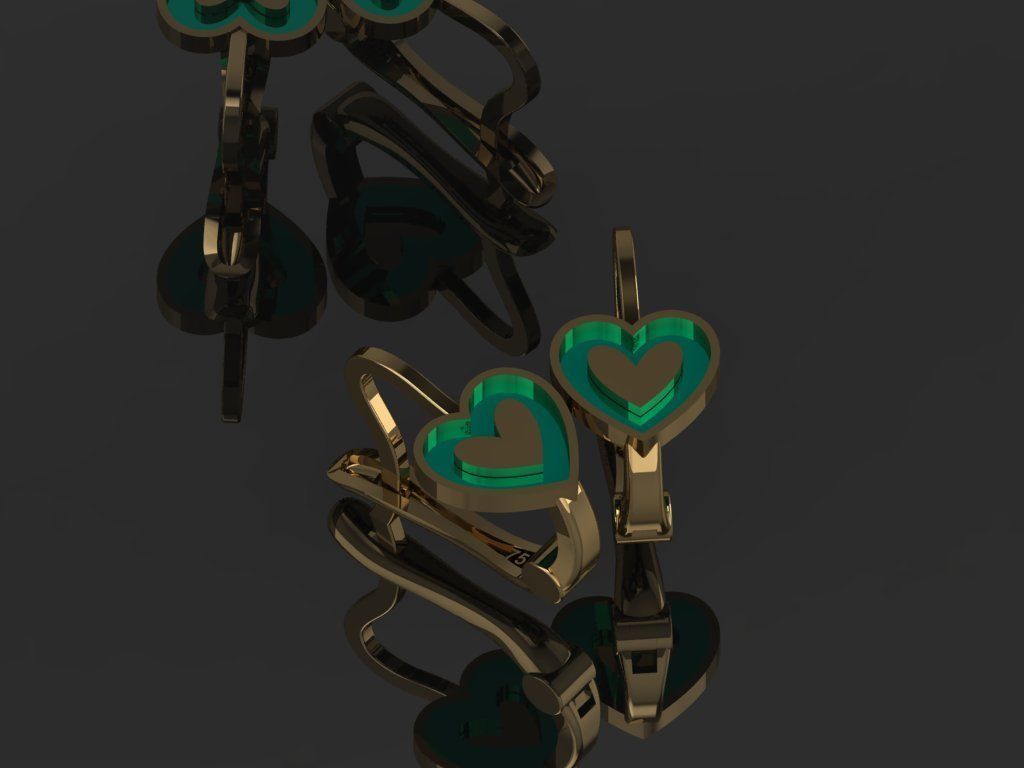 GC GOLD E095 - Diamond Earring 3D print model_4