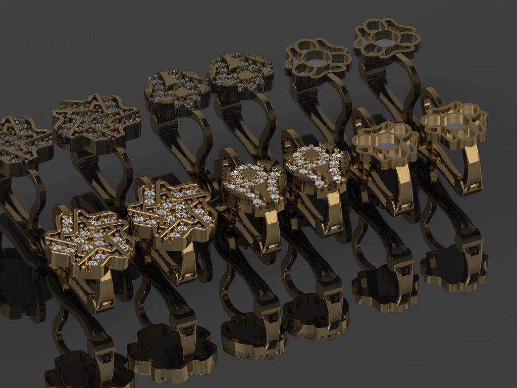 GC GOLD E096 - Diamond Earring  3D print model_3