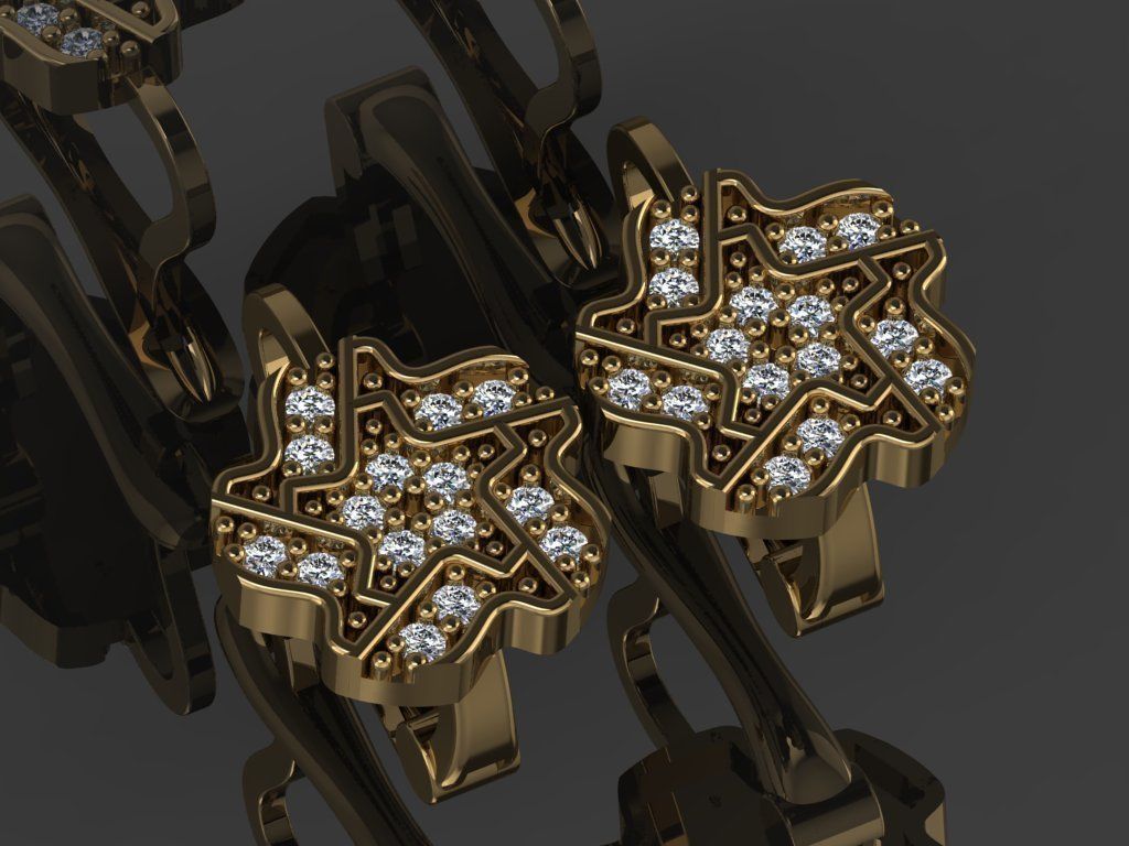 GC GOLD E096 - Diamond Earring  3D print model_2