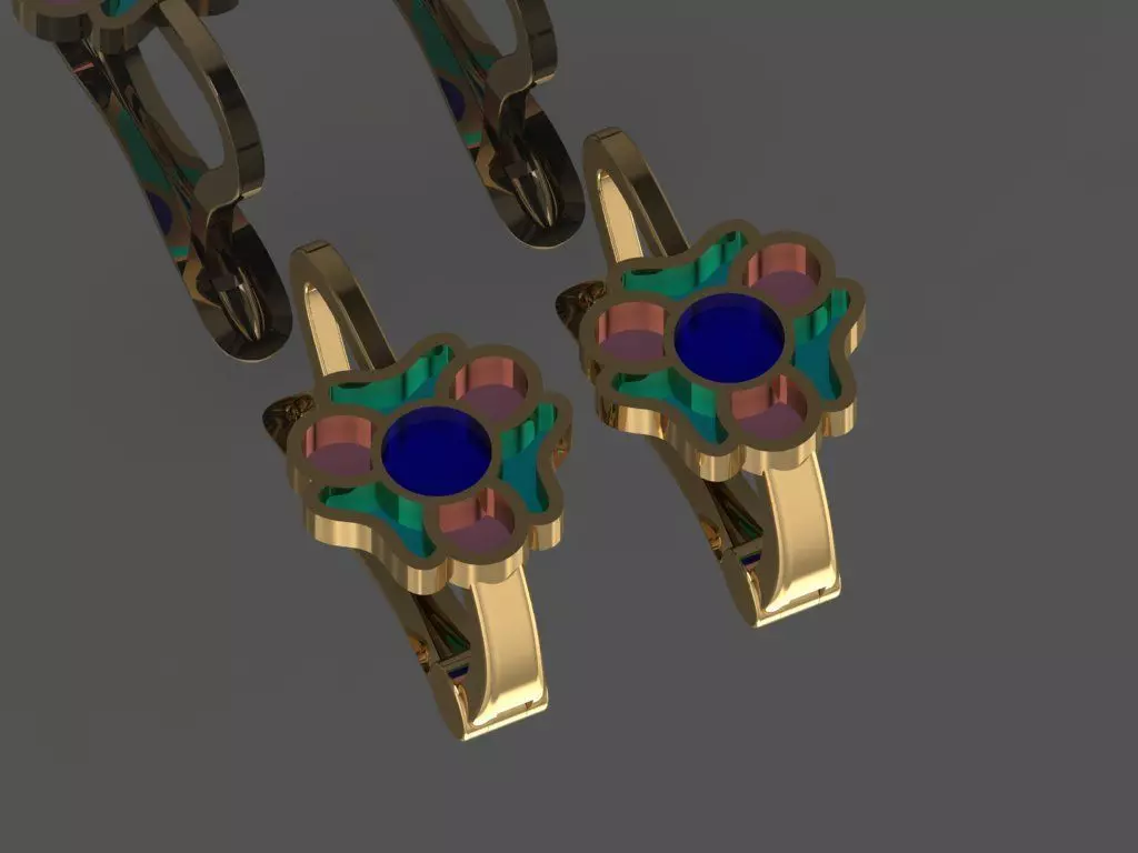 GC GOLD E096 - Diamond Earring  3D print model_0