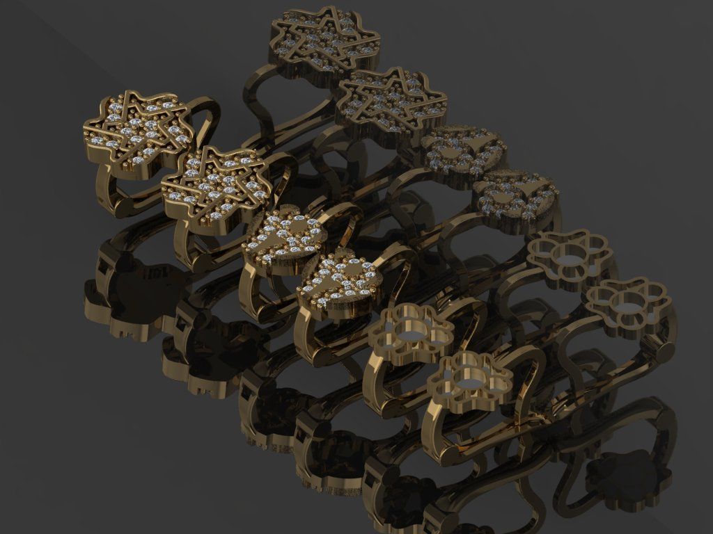 GC GOLD E096 - Diamond Earring  3D print model_4