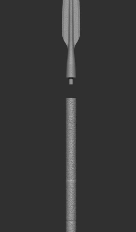 Mandalorian Beskar Spear 1 to 6 Star Wars Split 4 parts 3D print model_8