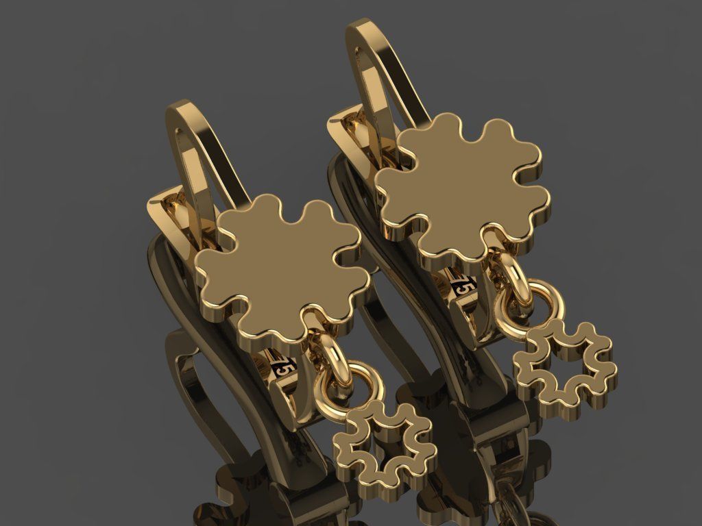 GC GOLD E098 - Diamond Earring  3D print model_5