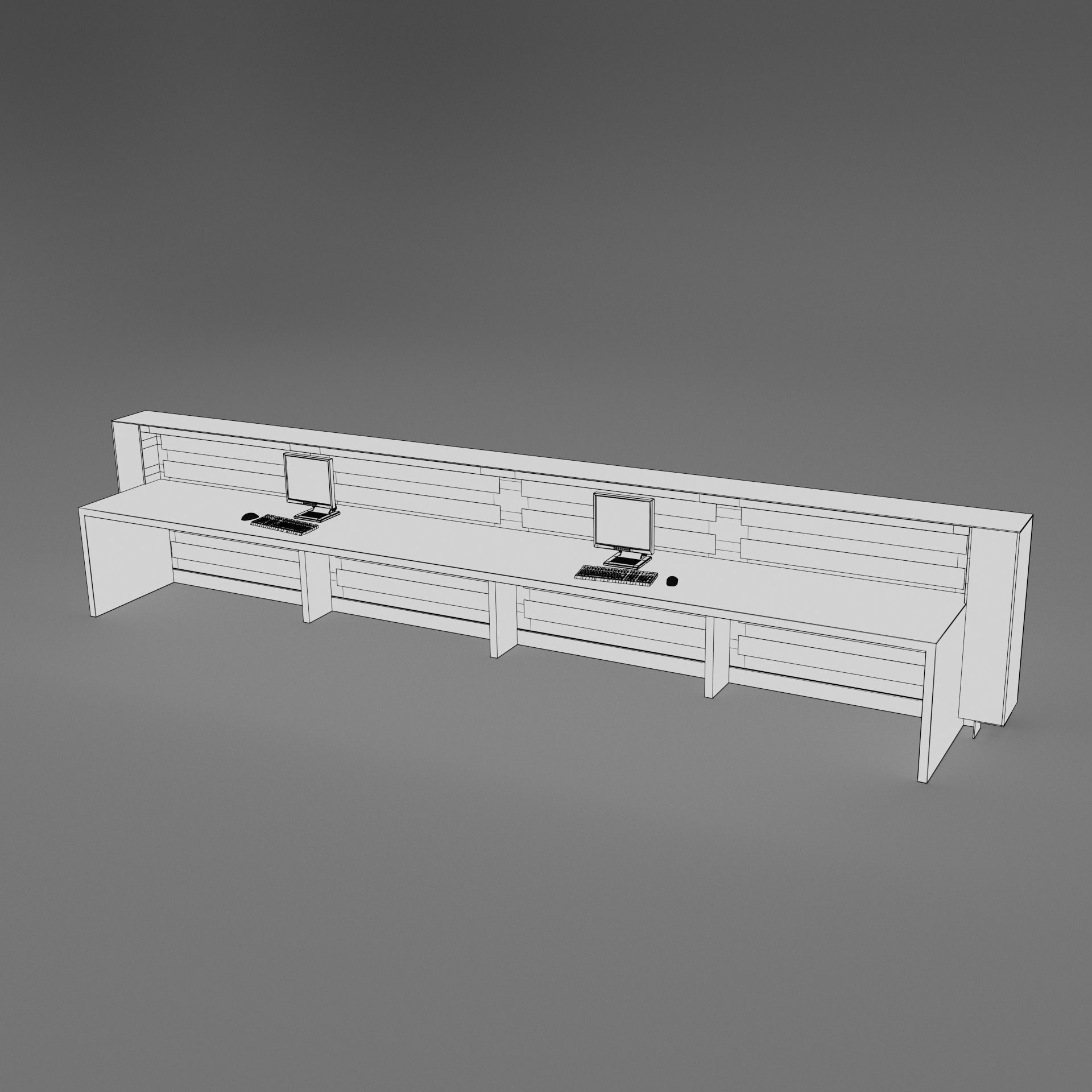 Reception Desk 3D model_7