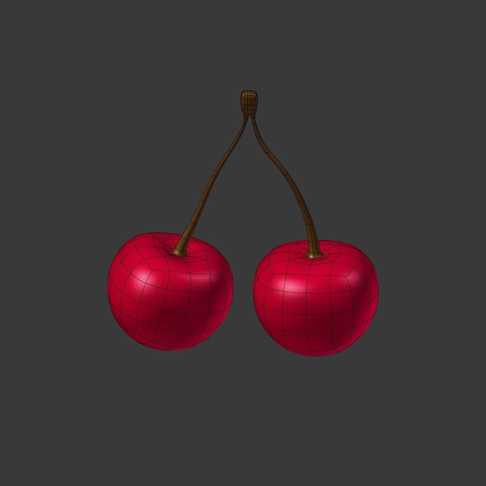 Cartoon Fruits Collection Low-poly 3D model_7