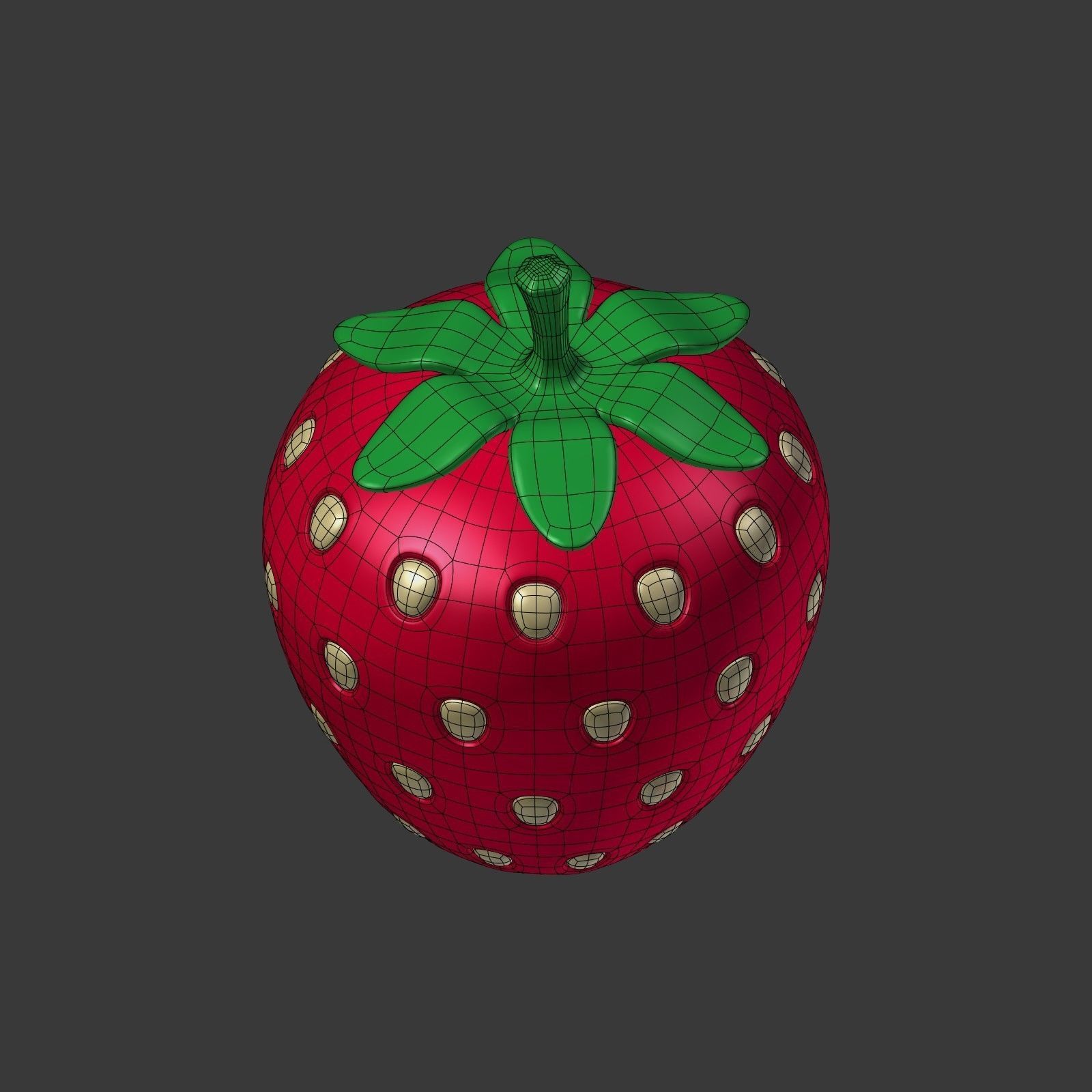 Cartoon Fruits Collection Low-poly 3D model_17
