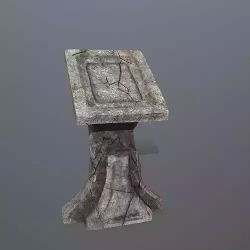 lectern stone bench Low-poly 3D model