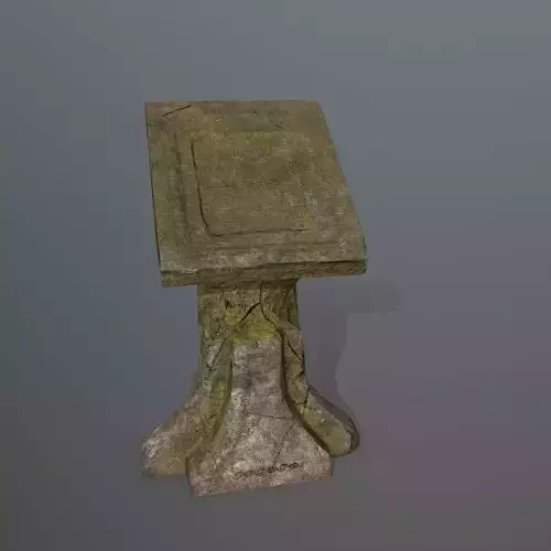 lectern old stone bench Low-poly 3D model