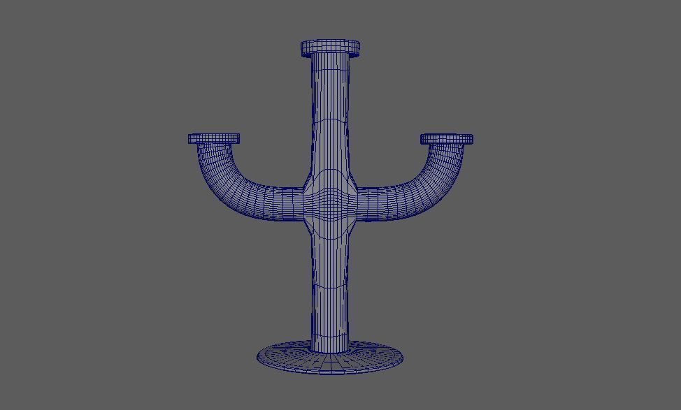 Candlestand metal candlestick Free 3D model_5