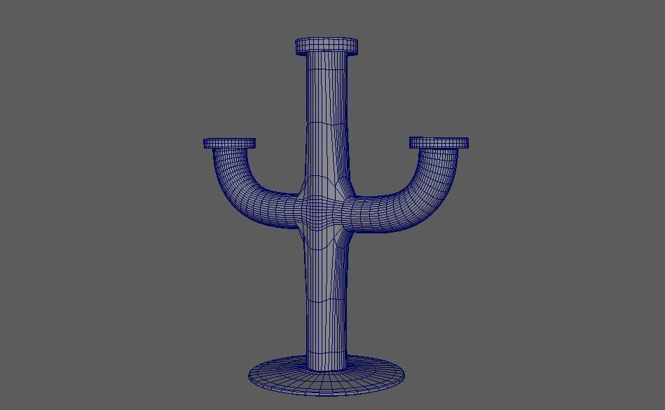Candlestand metal candlestick Free 3D model_4