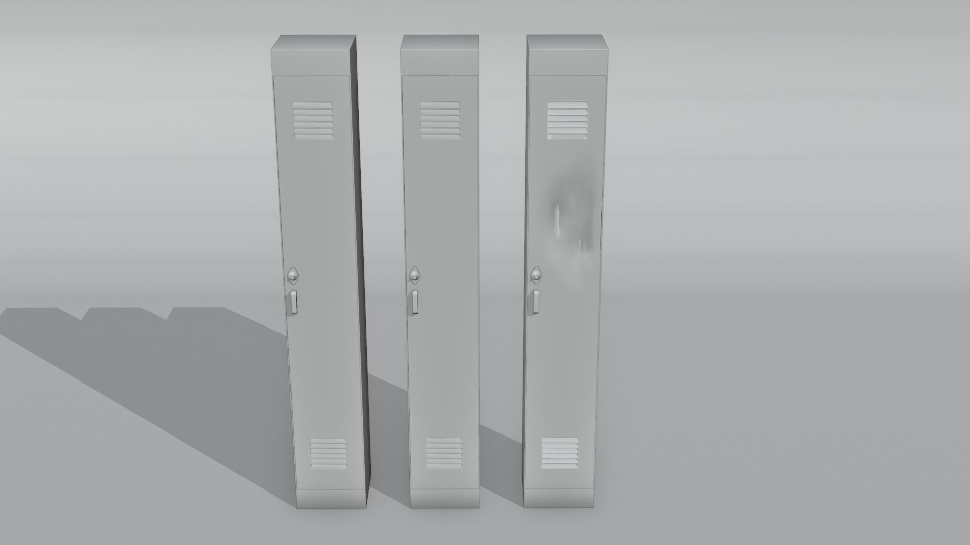 American School Lockers Low-poly 3D model_11