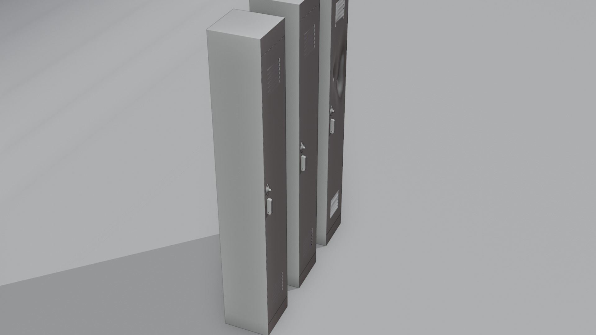 American School Lockers Low-poly 3D model_9