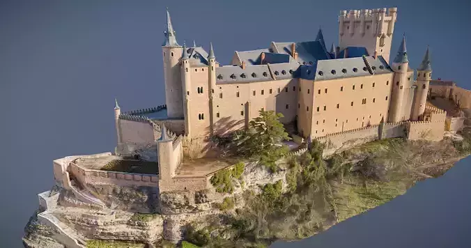 Gothic Medieval Castle - Low Poly Low-poly 3D model