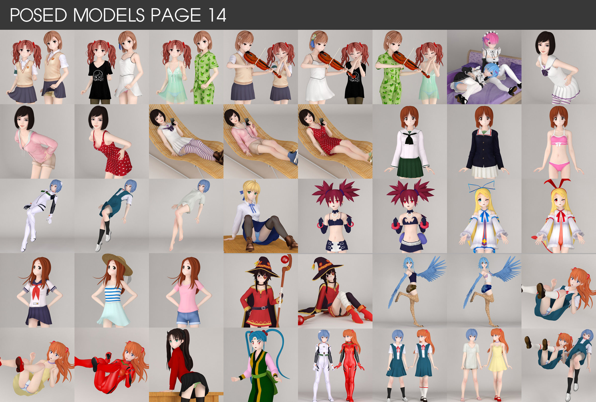 All of my posed girls 3D model_14