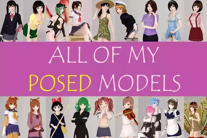 All of my posed girls 3D model