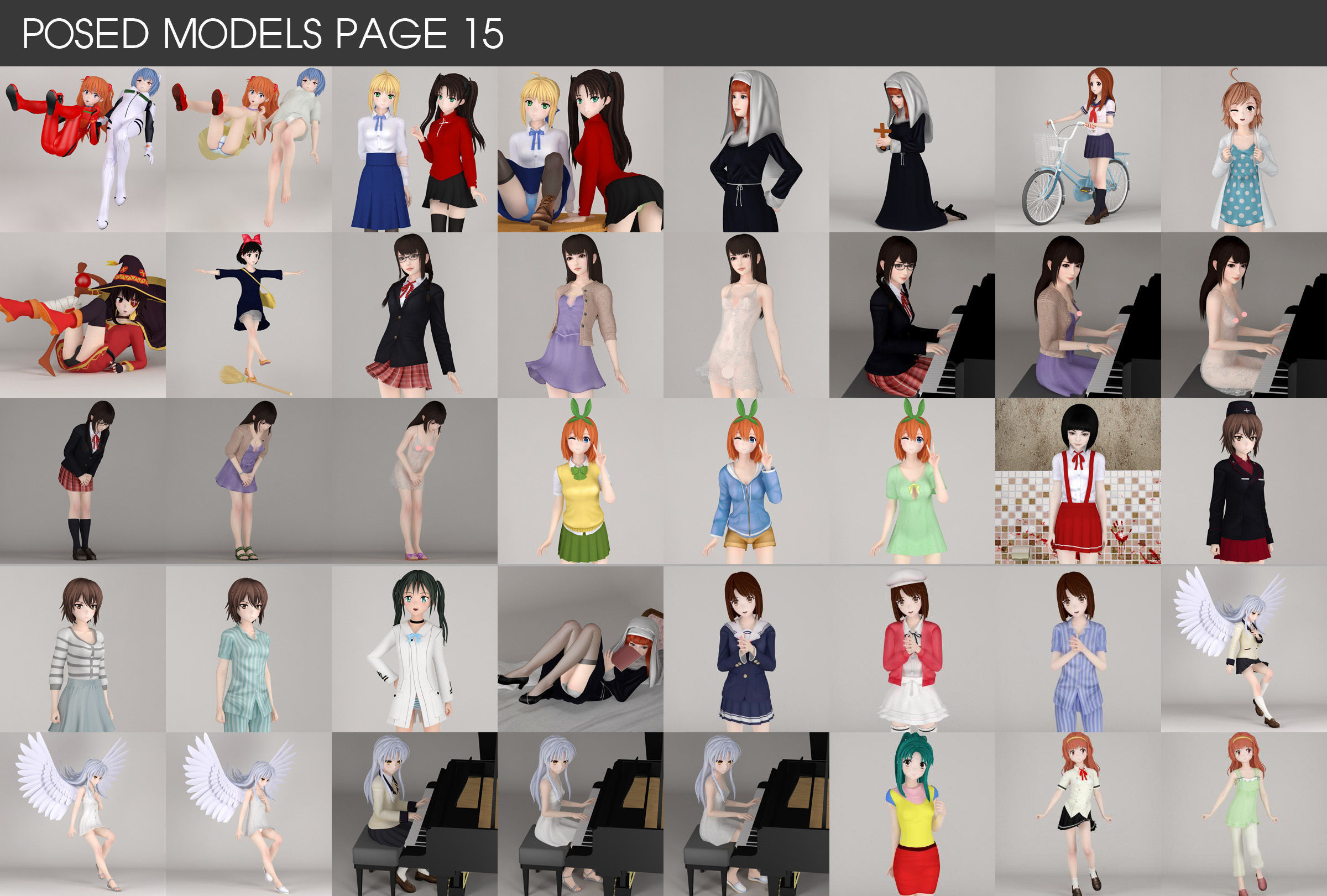 All of my posed girls 3D model_15