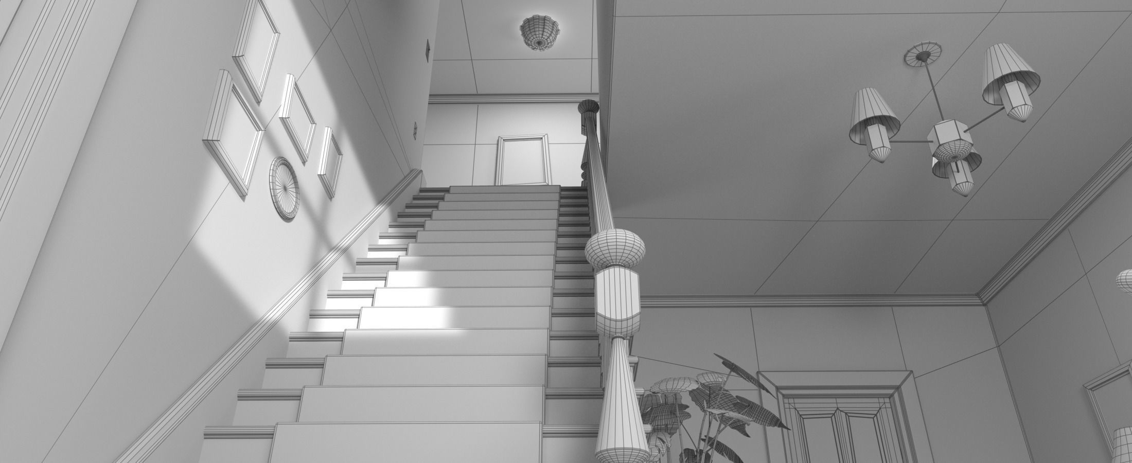 Cartoon Hall Living Room 3D model_20