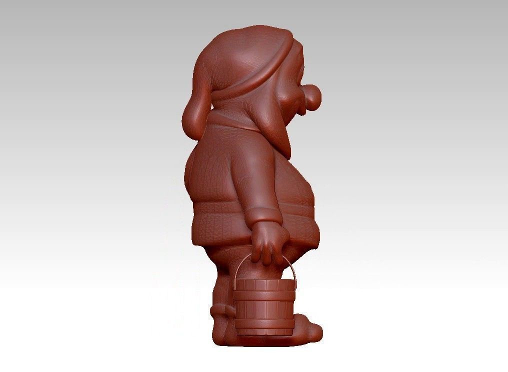 Garden Gnome with Bucket of water 3D print model_7
