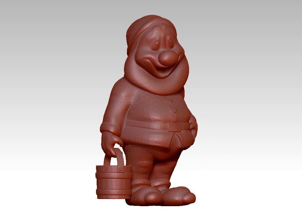 Garden Gnome with Bucket of water 3D print model_3