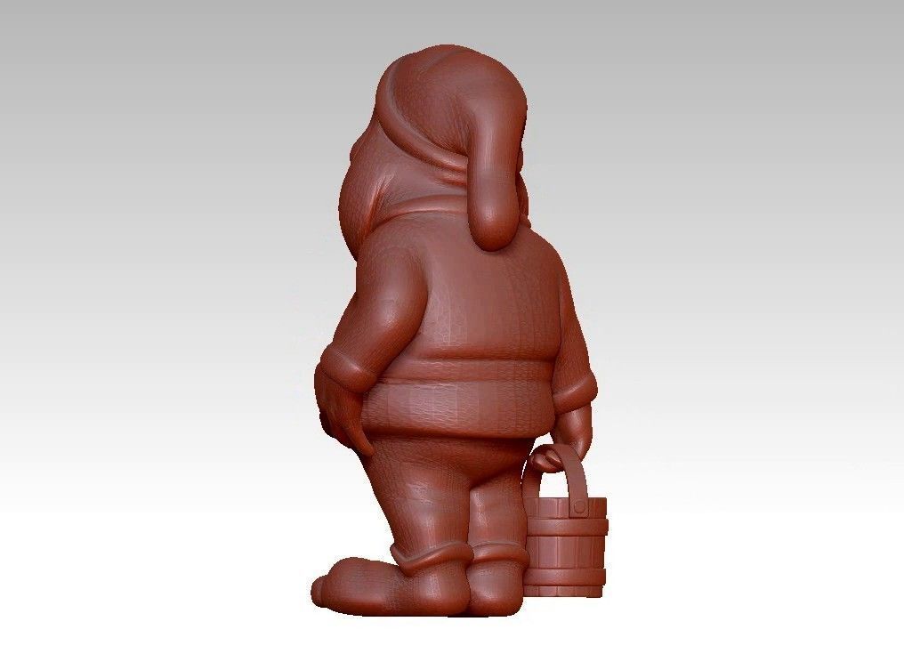 Garden Gnome with Bucket of water 3D print model_14