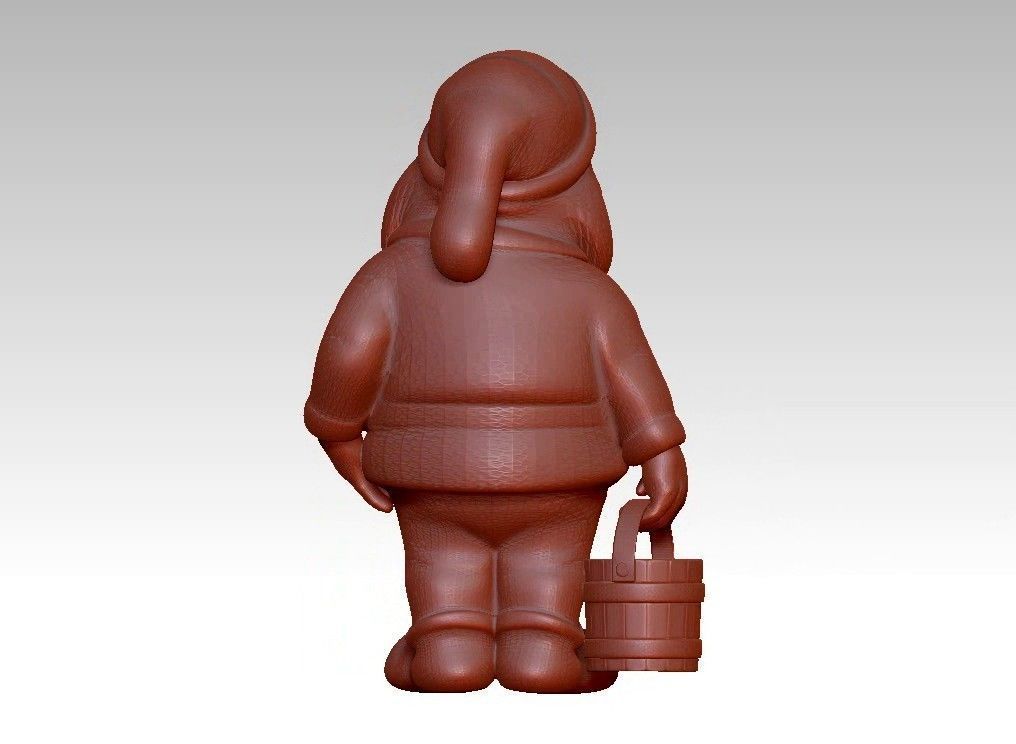 Garden Gnome with Bucket of water 3D print model_11