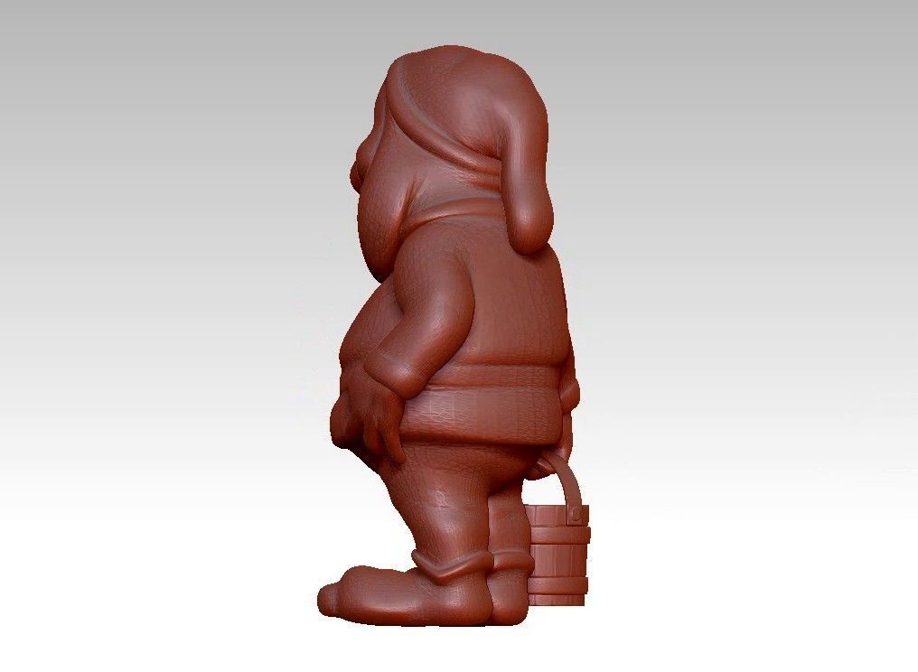 Garden Gnome with Bucket of water 3D print model_15