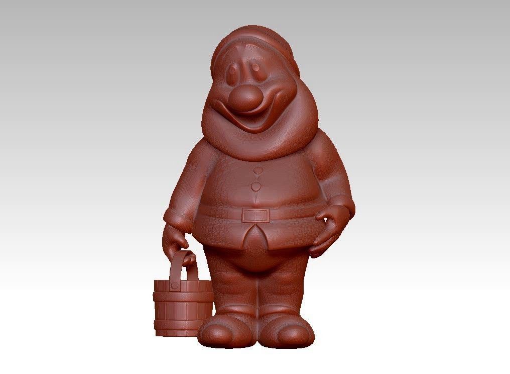 Garden Gnome with Bucket of water 3D print model_23