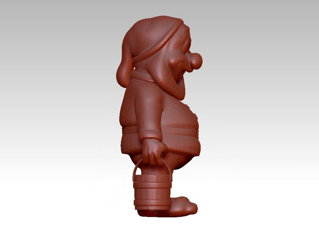 Garden Gnome with Bucket of water 3D print model_6
