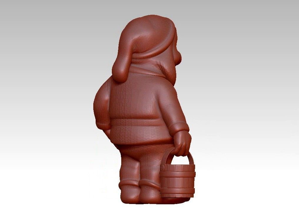 Garden Gnome with Bucket of water 3D print model_9