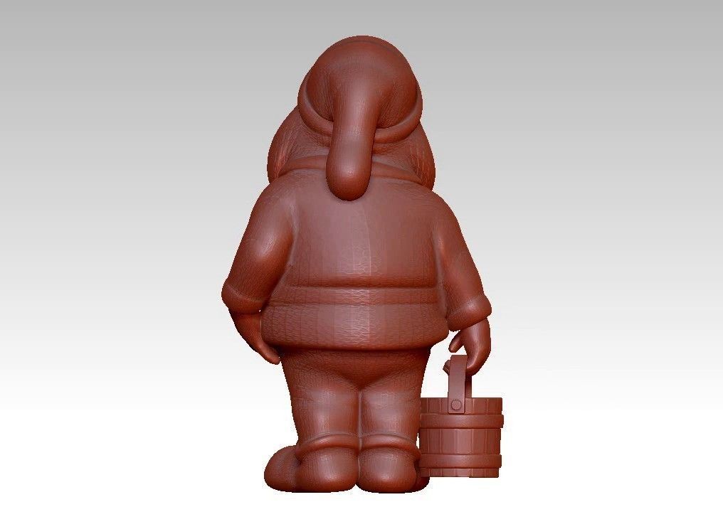 Garden Gnome with Bucket of water 3D print model_12