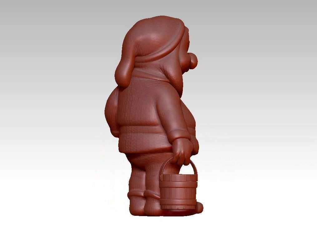 Garden Gnome with Bucket of water 3D print model_8