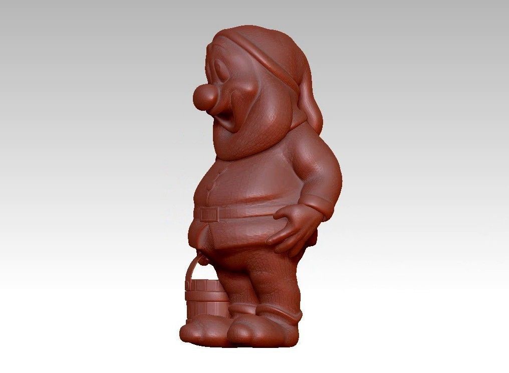 Garden Gnome with Bucket of water 3D print model_19