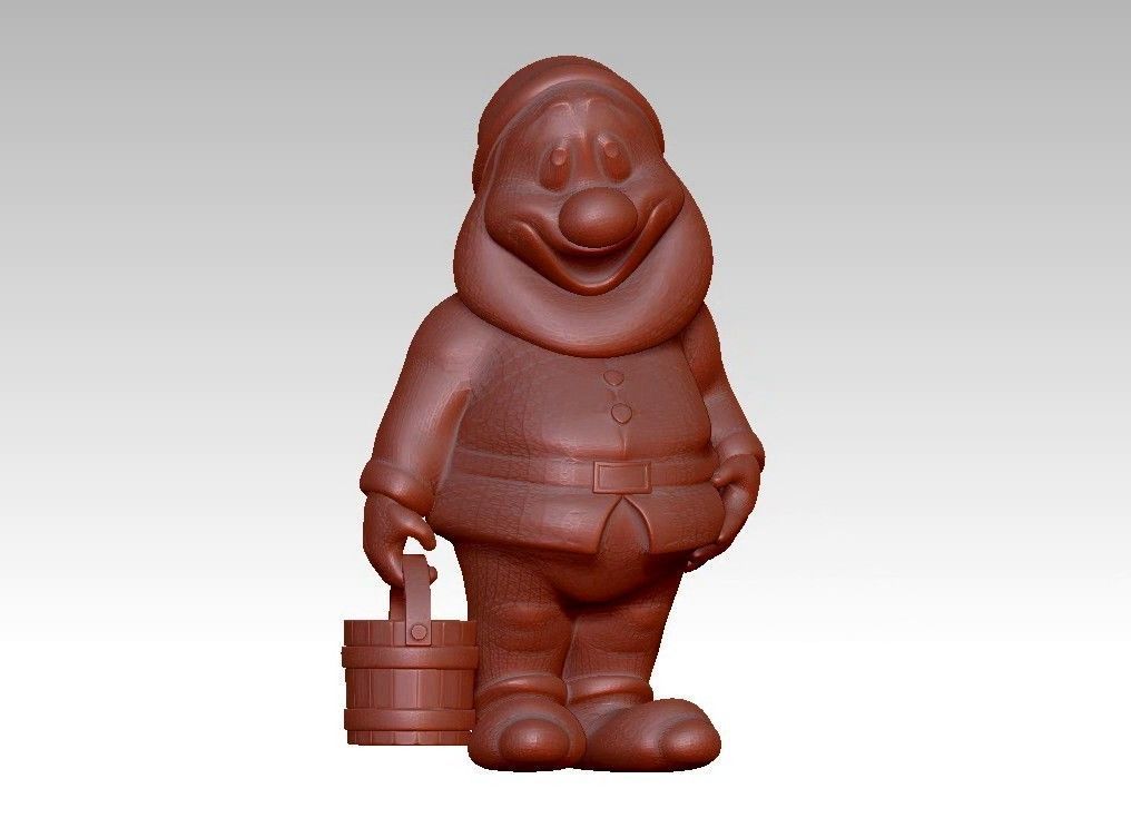 Garden Gnome with Bucket of water 3D print model_2