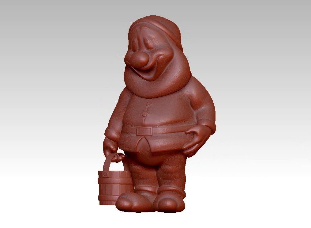 Garden Gnome with Bucket of water 3D print model_21