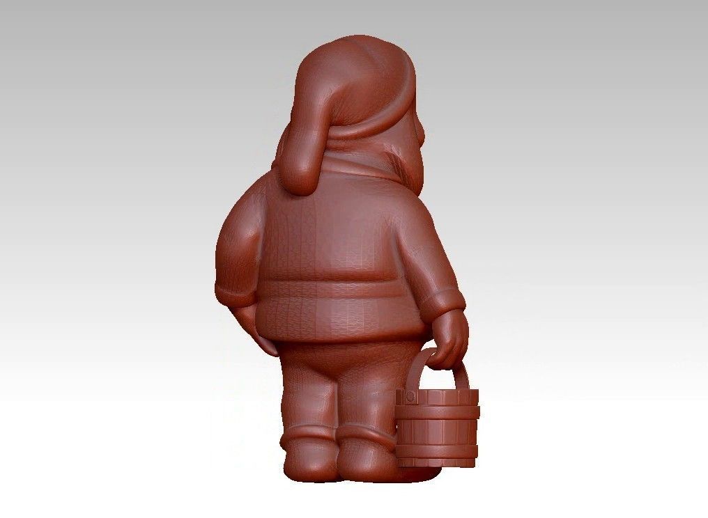 Garden Gnome with Bucket of water 3D print model_10
