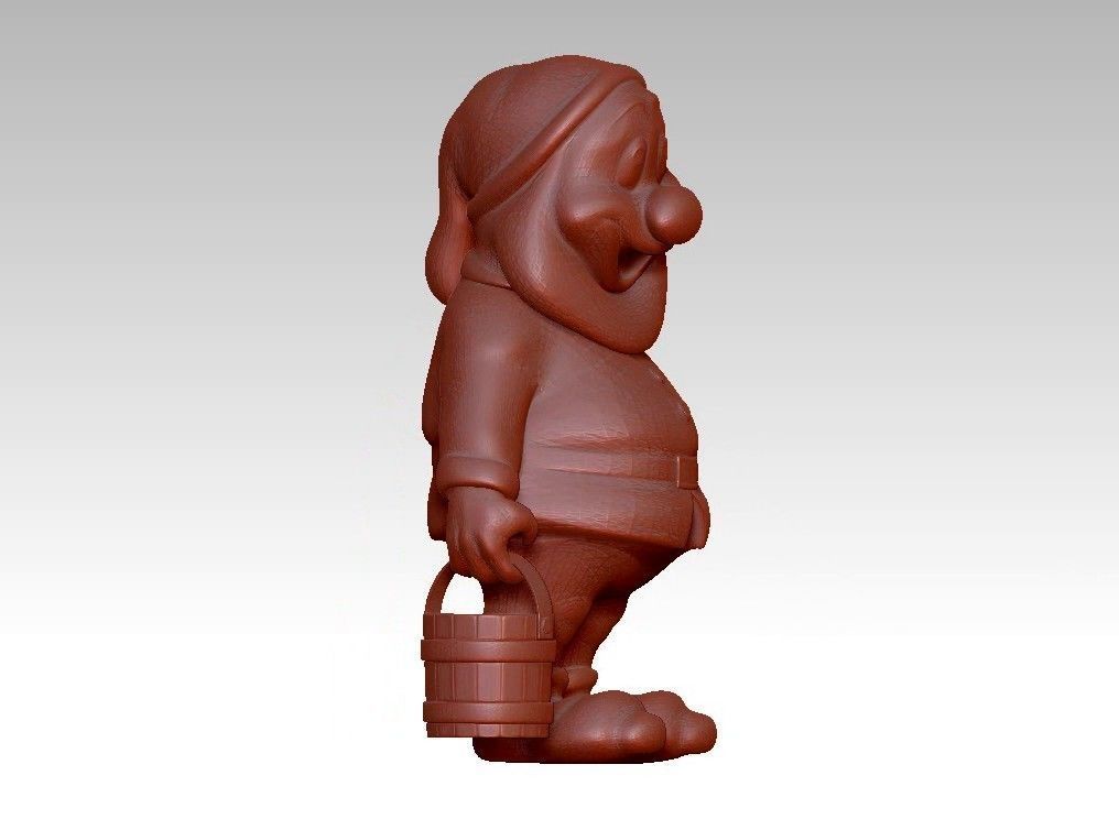 Garden Gnome with Bucket of water 3D print model_5