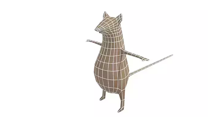 Low poly mouse rat