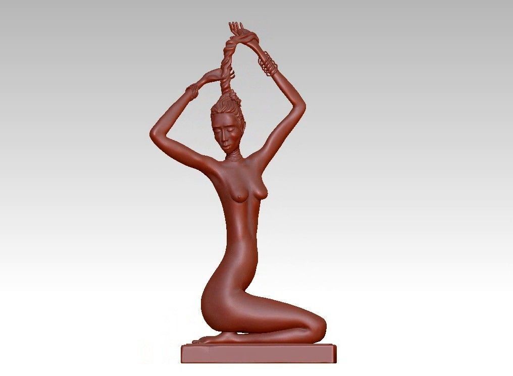 female modern sculpture 3D print model_22