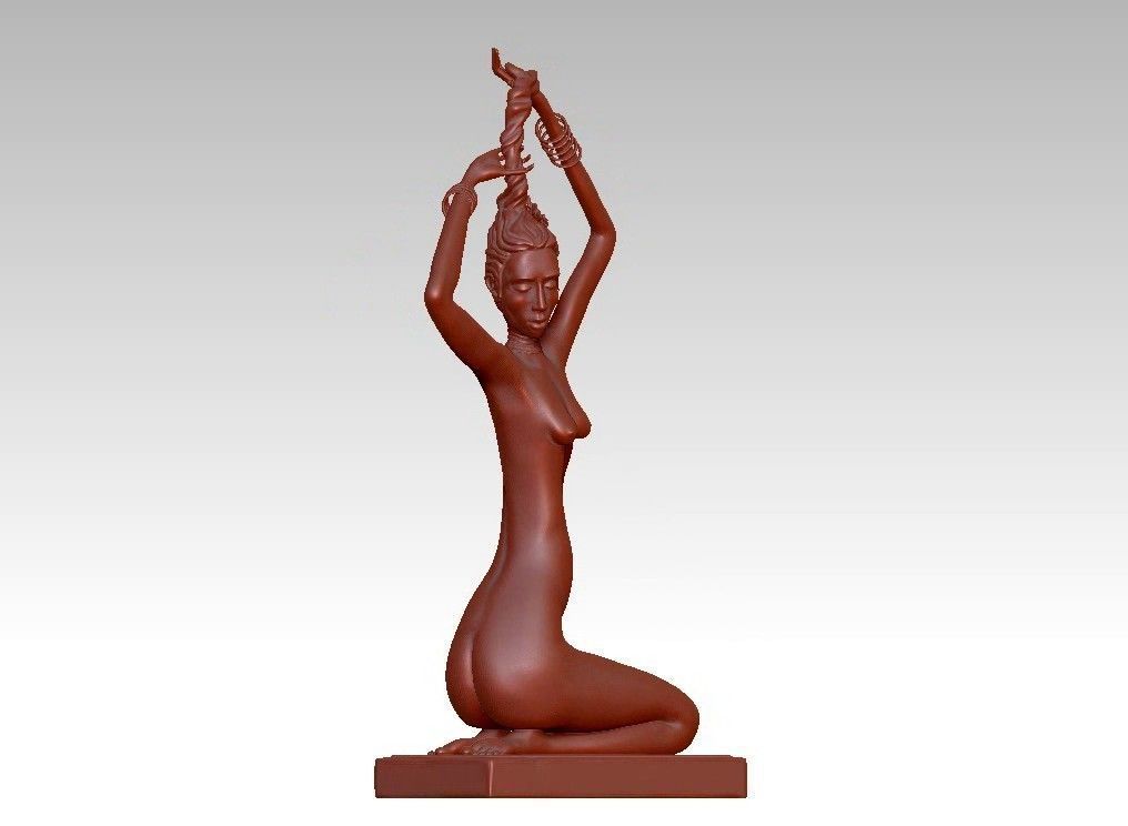 female modern sculpture 3D print model_3