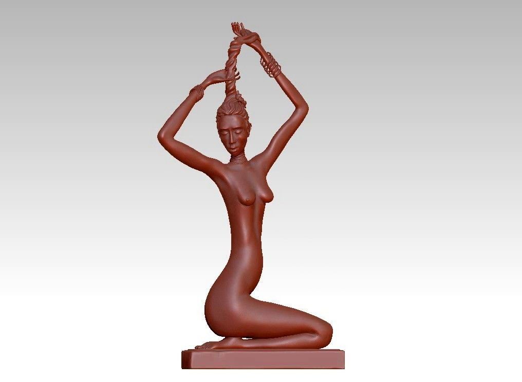 female modern sculpture 3D print model_1
