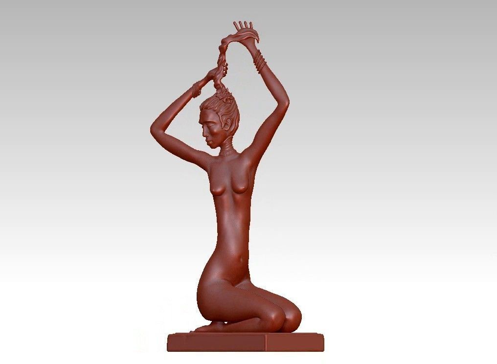 female modern sculpture 3D print model_18