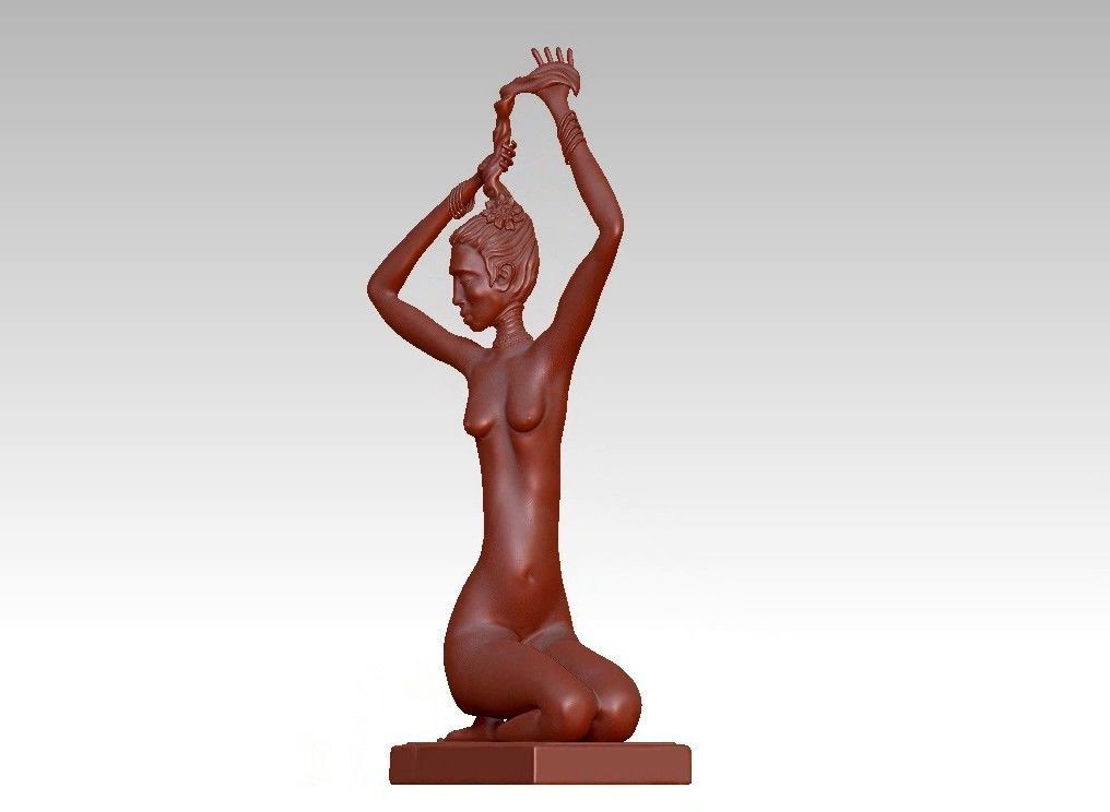 female modern sculpture 3D print model_17