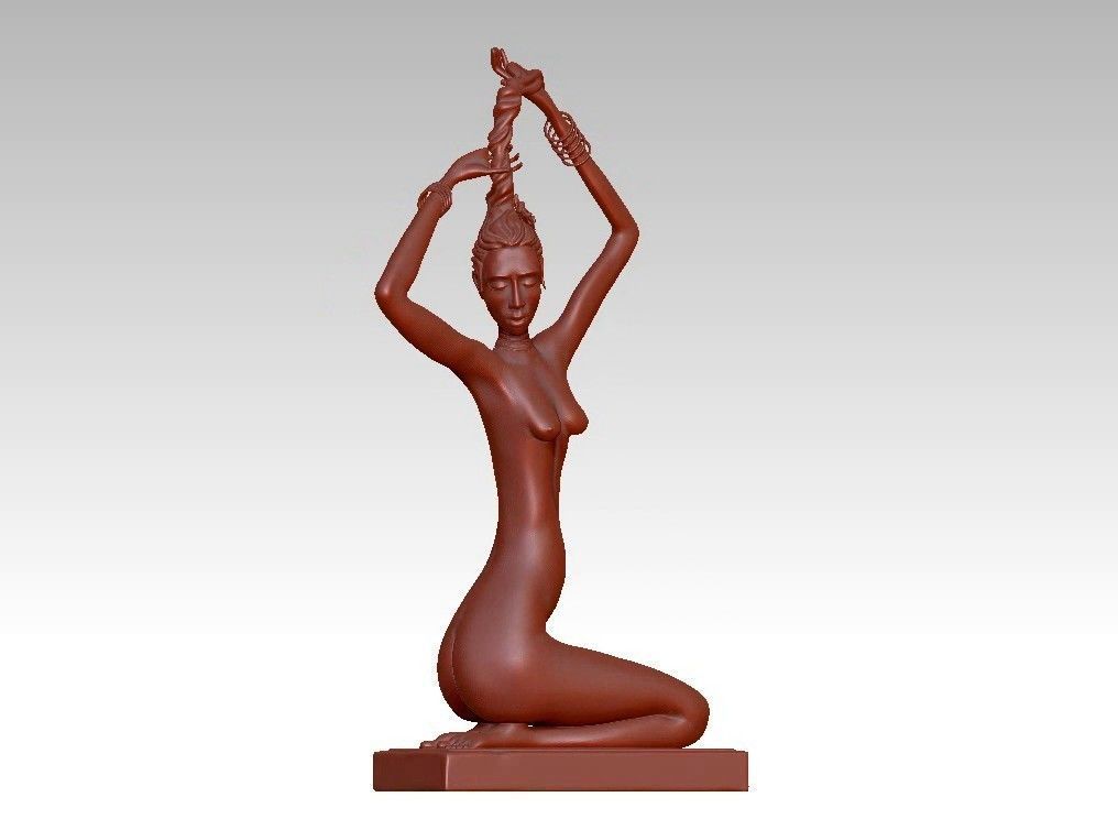 female modern sculpture 3D print model_2