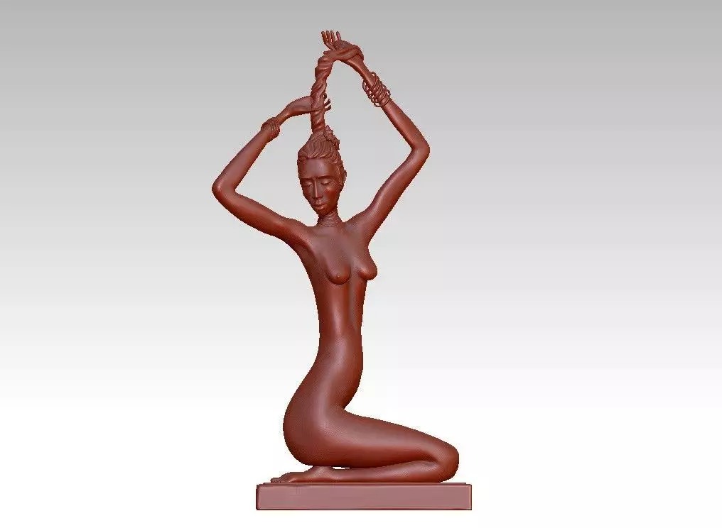 female modern sculpture 3D print model_0