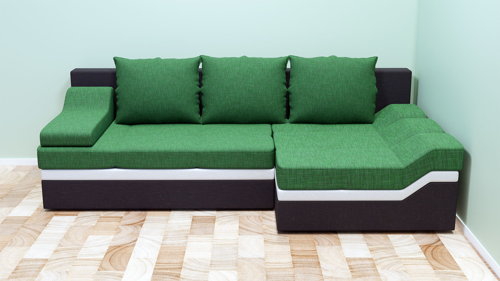 Realistic modern sofa couch Low-poly 3D model_7