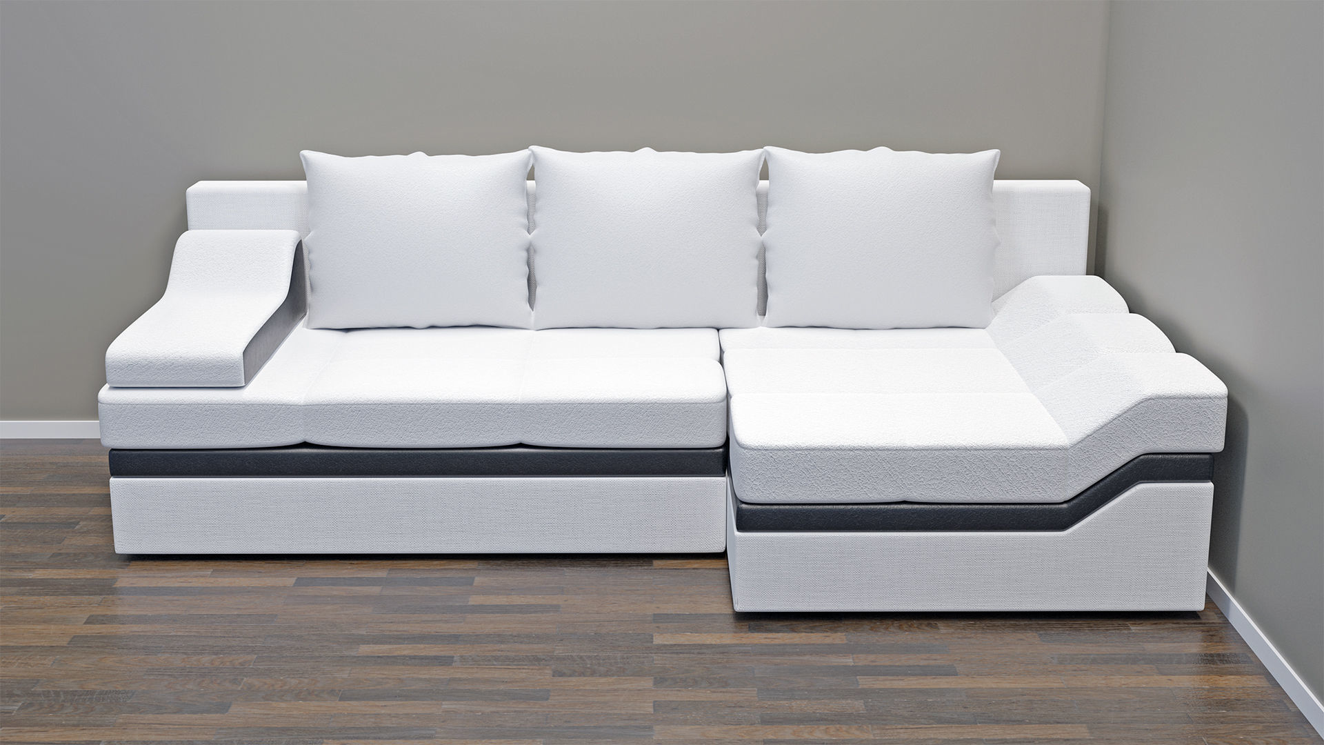 Realistic modern sofa couch Low-poly 3D model_8