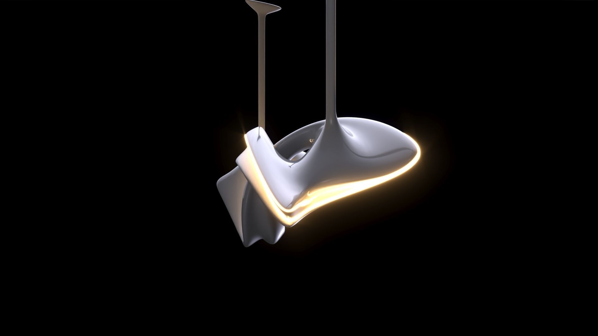 Modern Sculptural Chandelier 3D model_7