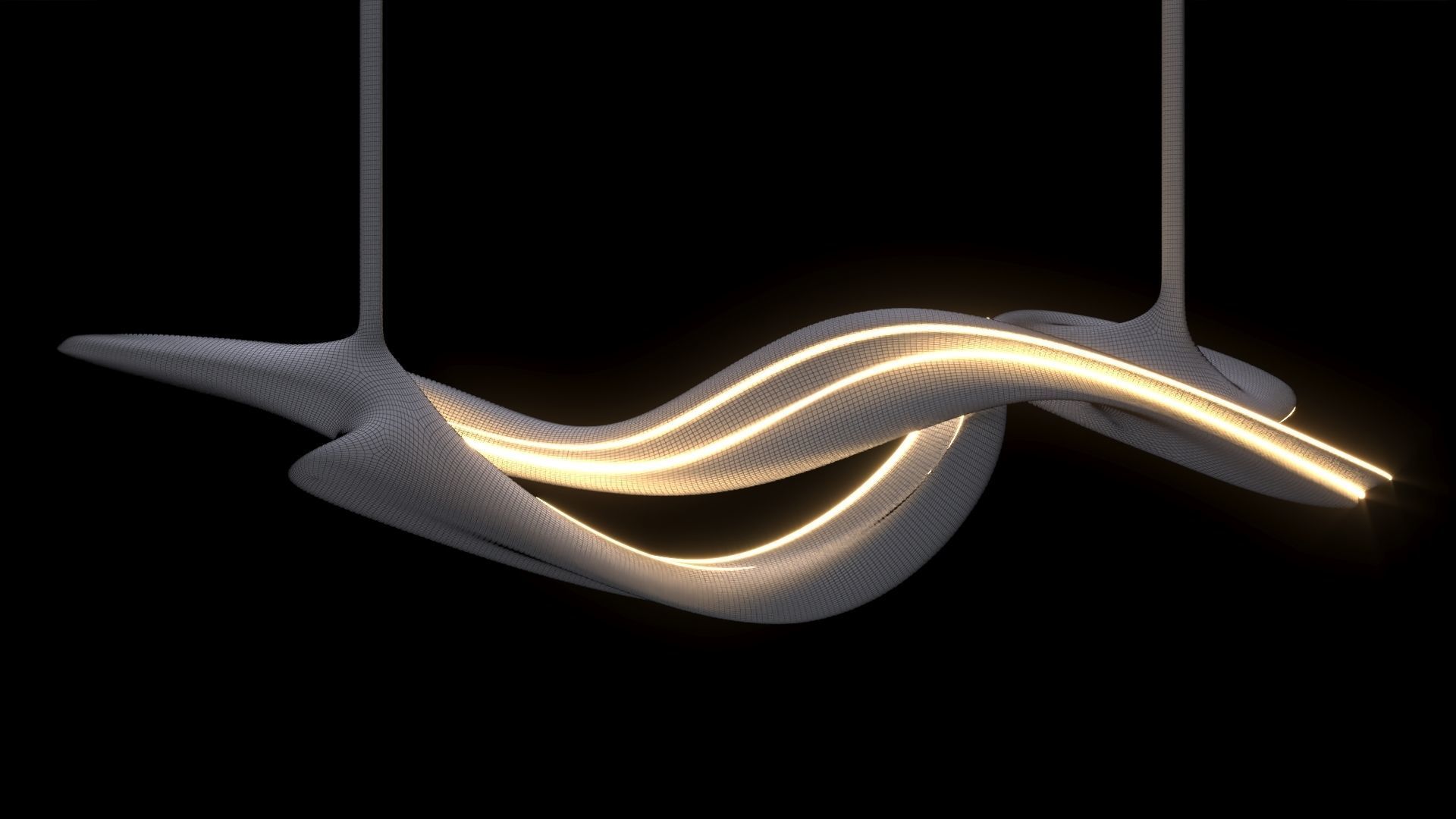 Modern Sculptural Chandelier 3D model_14