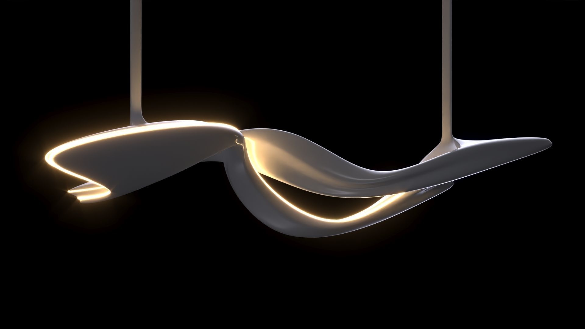 Modern Sculptural Chandelier 3D model_9