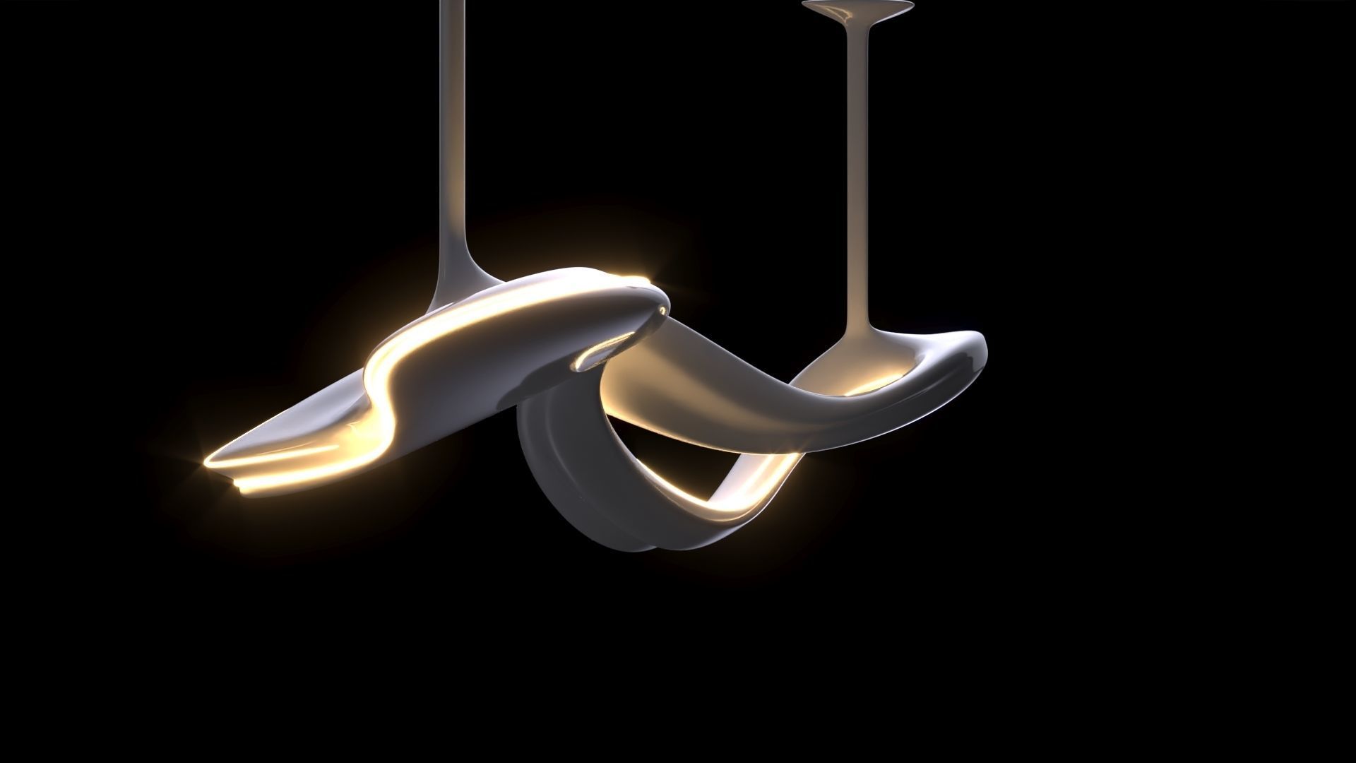 Modern Sculptural Chandelier 3D model_8